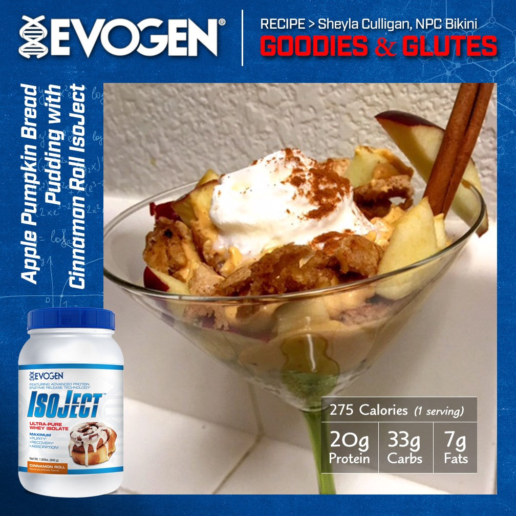 Apple Pumpkin Bread Pudding with Cinnamon Roll IsoJect