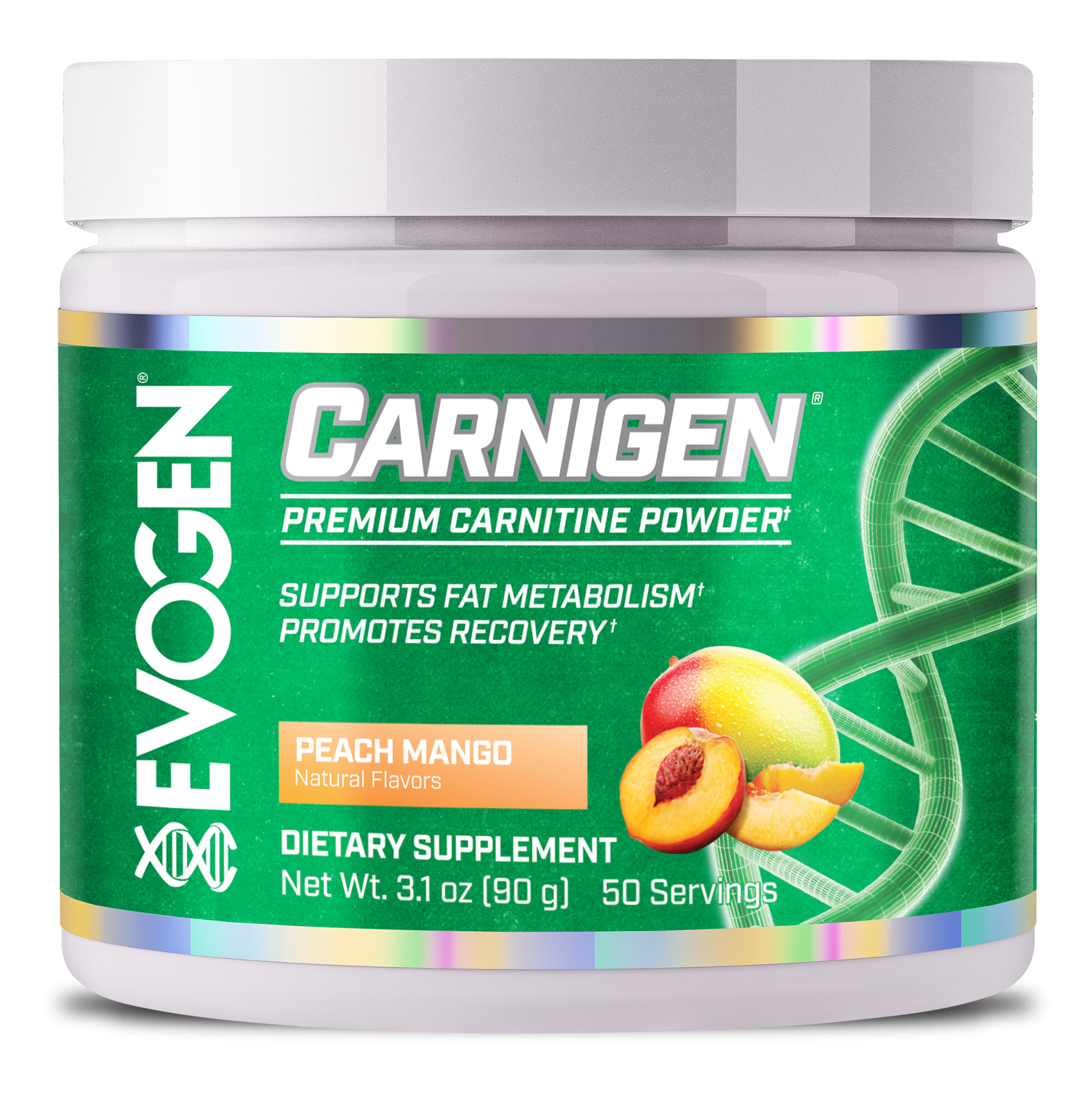 #flavor_peach mango | Front view of Carnigen peach mango | Carnigen peach mango | 30 servings