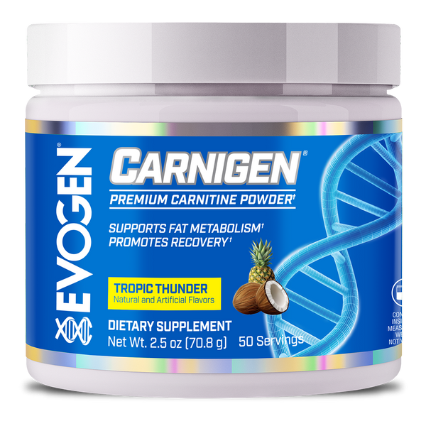 Evogen | Carnigen | Carnitine Powder | Tropic Thunder Flavor | Front Image Bottle