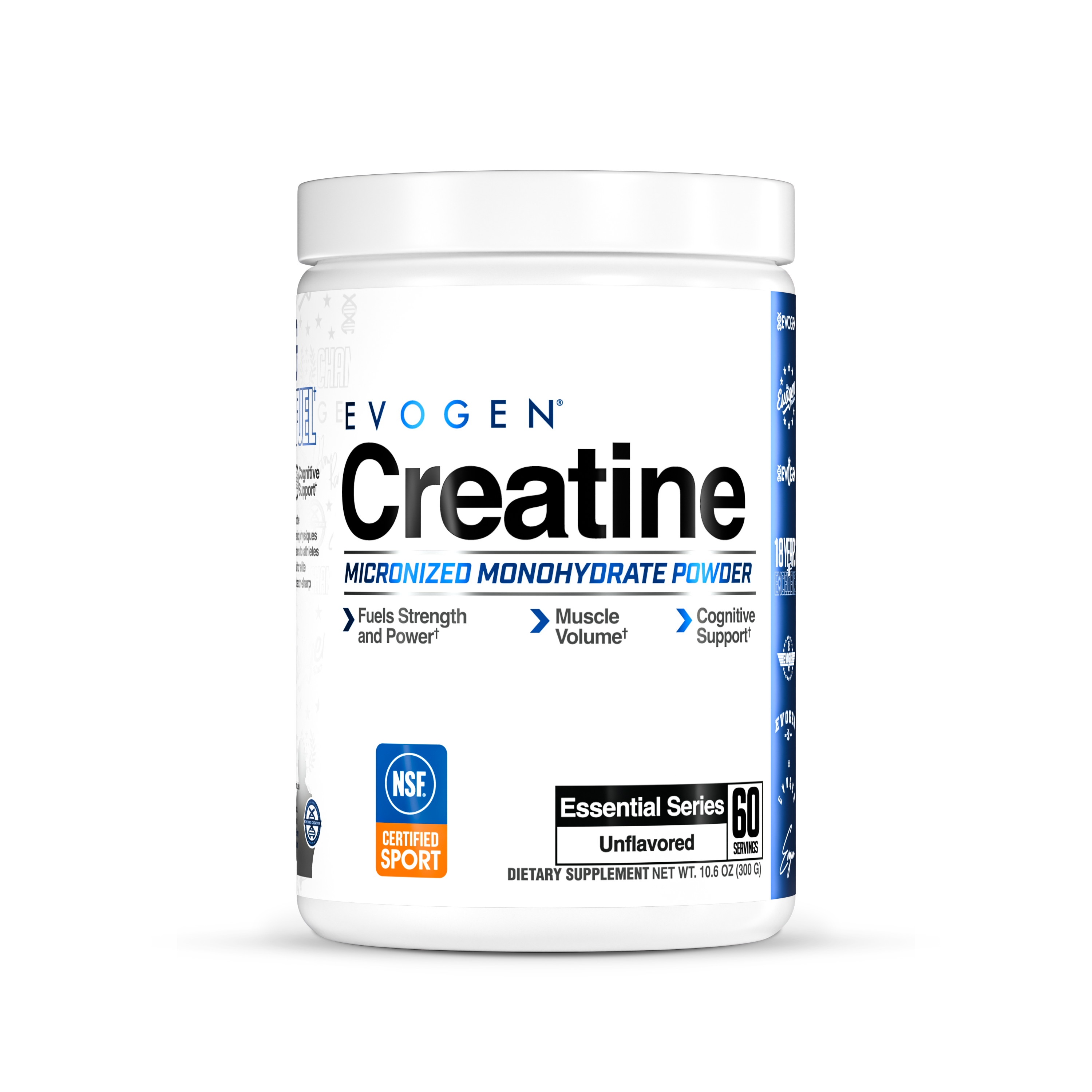 #flavor_unflavored | Front view of Creatine Monohydrate | Creatine Monohydrate | NSF Certified Sport | 60 servings