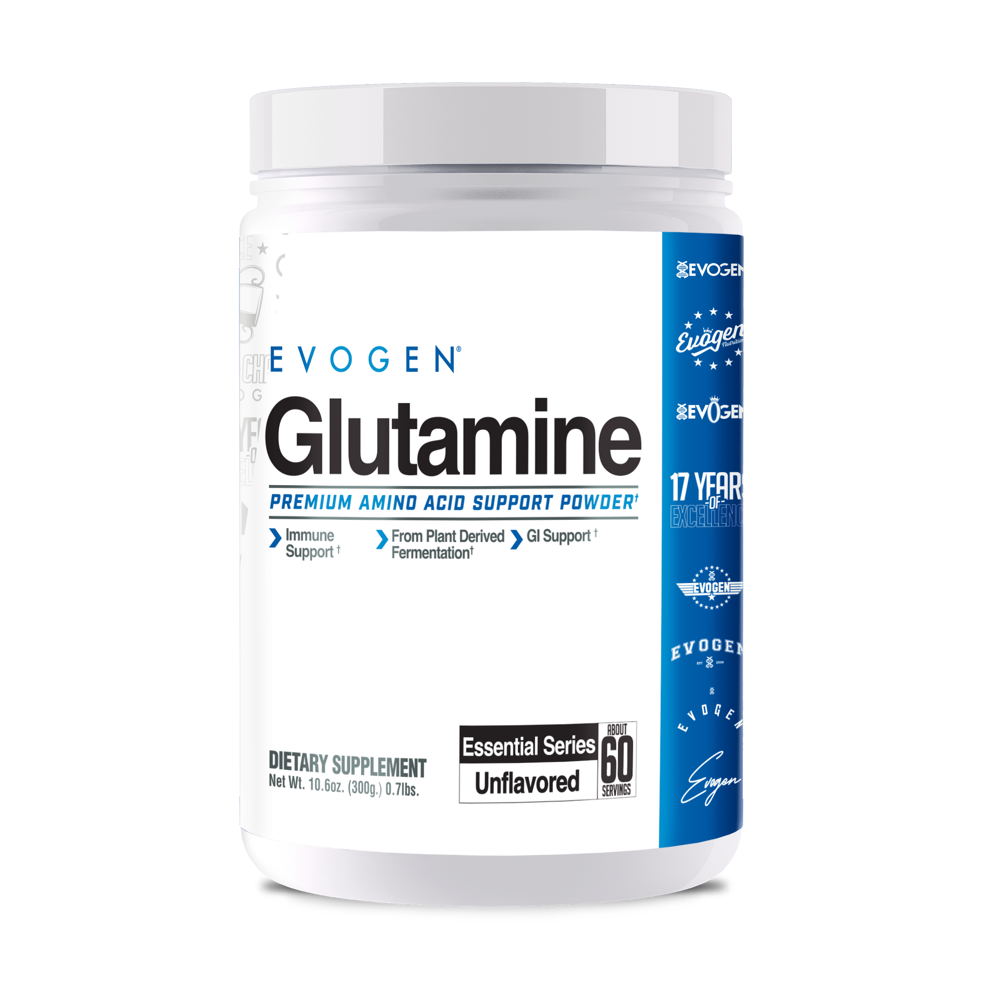 #unflavored | Front view of Glutamine | Glutamine | 60 servings