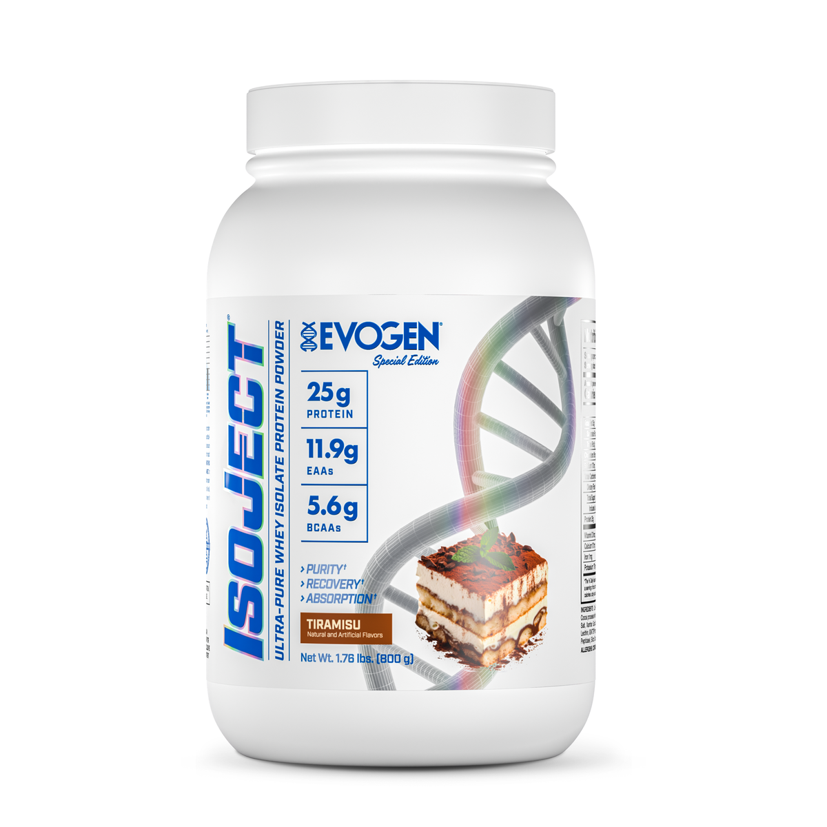#flavor_tiramisu | Front view of Isoject Whey Protein Isolate Tiramisu | Isoject Whey Protein Isolate Tiramisu | 25 servings