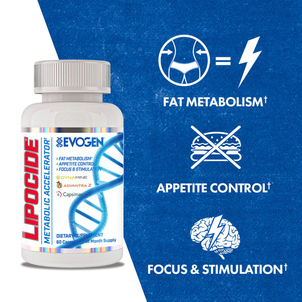 Evogen | Lipocide | Metabolic Accelerator | 60 Capsules | Product Call Outs