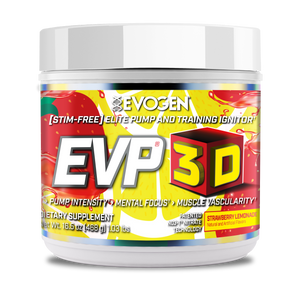 Evogen | EVP-3D | Non-Stimulant Pre-Workout Powder| NEW Strawberry Lemonade Flavor | Front Image Bottle