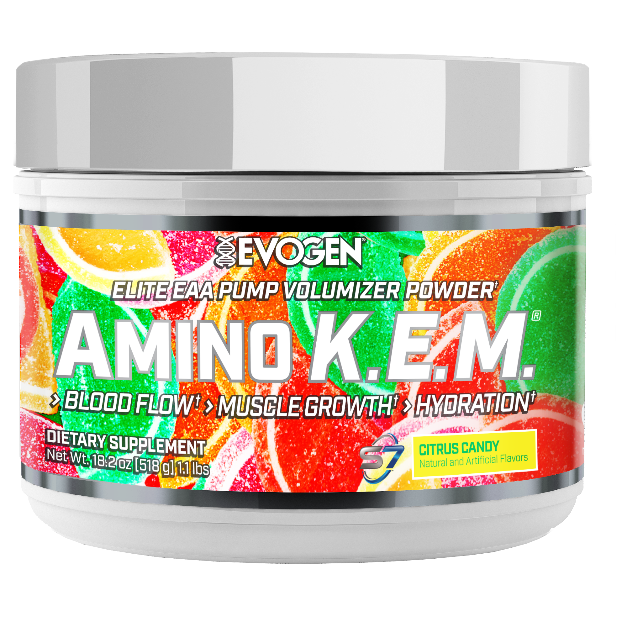 #flavor_citrus candy | Front view of Amino K.E.M. EAA Citrus Candy | Amino K.E.M. EAA Citrus Candy | 30 serving