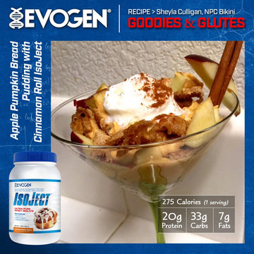 Apple Pumpkin Bread Pudding with Cinnamon Roll IsoJect