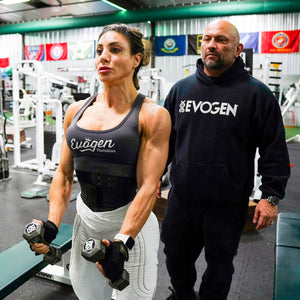 Hany Pushes Dr. Sunny Andrews Through FST-7 Shoulders 10 Weeks Out from the Arnold Wellness International