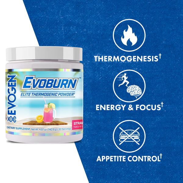 Evogen | Evoburn | Elite Thermogenic Powder | New Product | Strawberry Lemonade Flavor | Max Claims