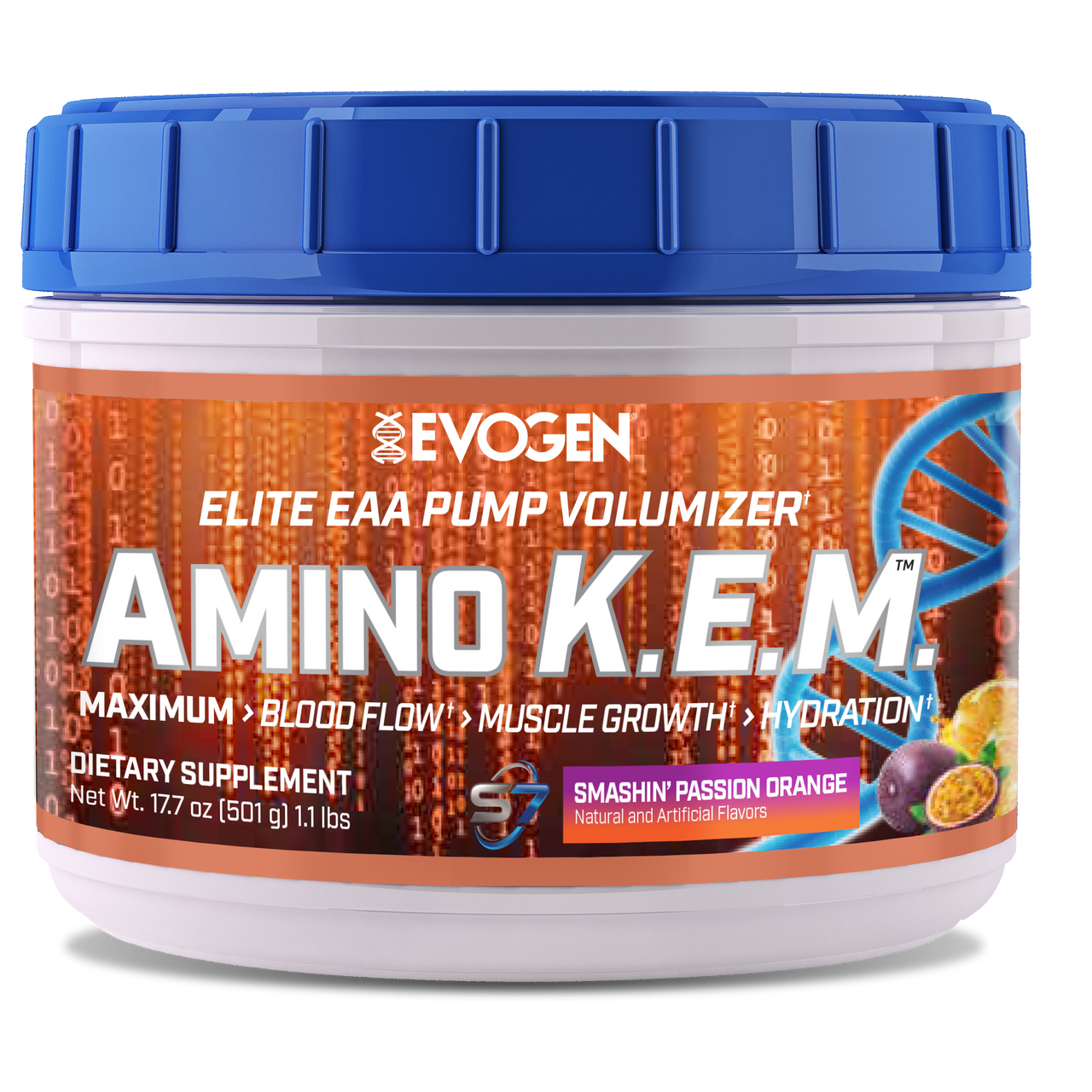 Evogen | Amino K.E.M. | Elite EAA Pump Volumizer | Smashin' Passion Orange | Front Image