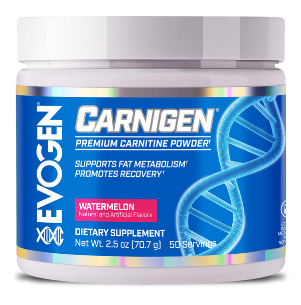 Evogen |  Carnigen | Carnitine Powder | Watermelon Flavor | Front Image Bottle