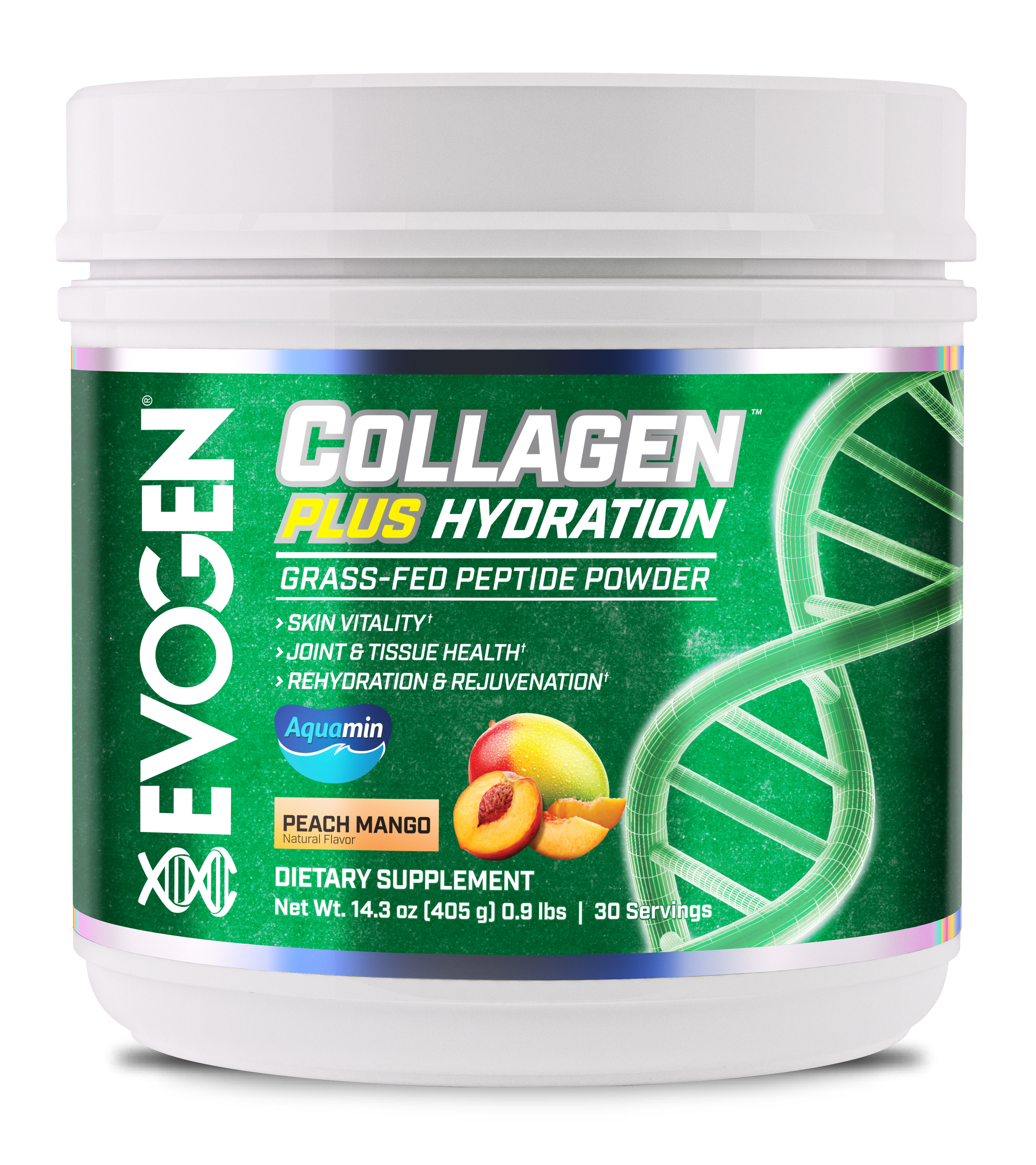 #flavor_peach mango | Front view of Collagen Plus peach mango | Collagen Plus peach mango | 30 servings
