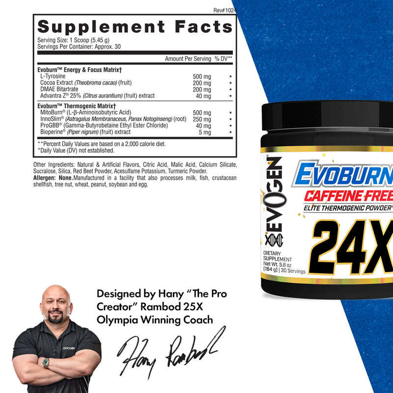 Evoburn Elite Thermogenic Powder Caffeine Free 1 EVOBURNCFVPSFP