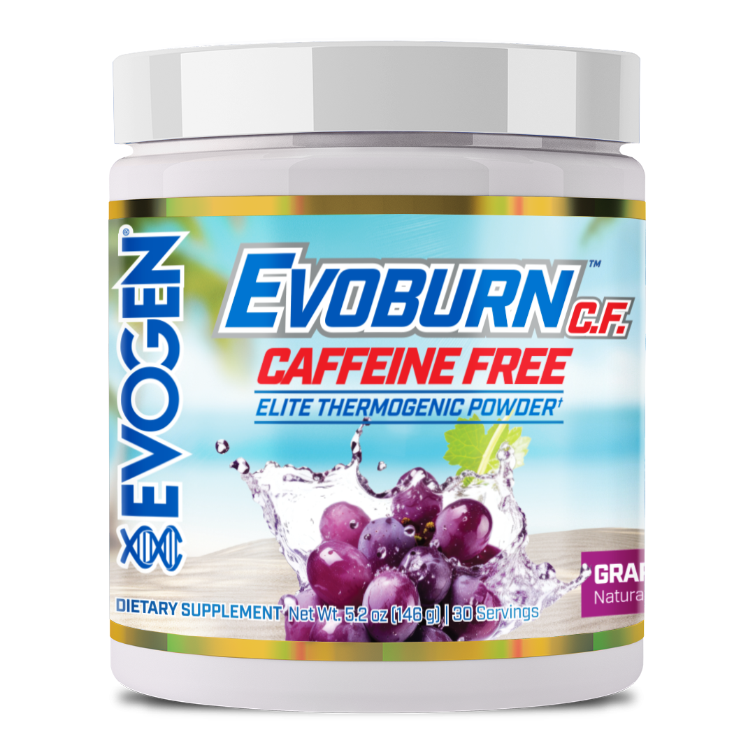 #flavor_grape blast | Front view of Evoburn Elite Thermogenic Powder - Caffeine Free Grape Blast | Evoburn Elite Thermogenic Powder - Caffeine Free Grape Blast | 30 servings