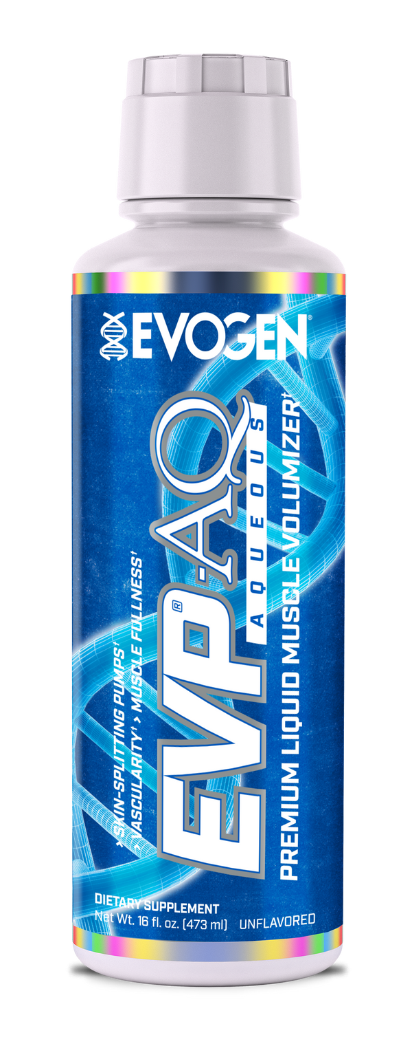 Evogen | EVP AQ (Aqueous) | Liquid Muscle Volumizer | Unflavored | Vegetable Glycerol | Betaine | S7™ NO Blend |Front Image Bottle