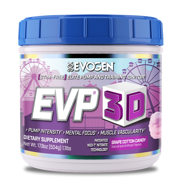 Evogen | EVP-3D | Non-Stimulant Pre-Workout | Grape Cotton Candy | Front Image