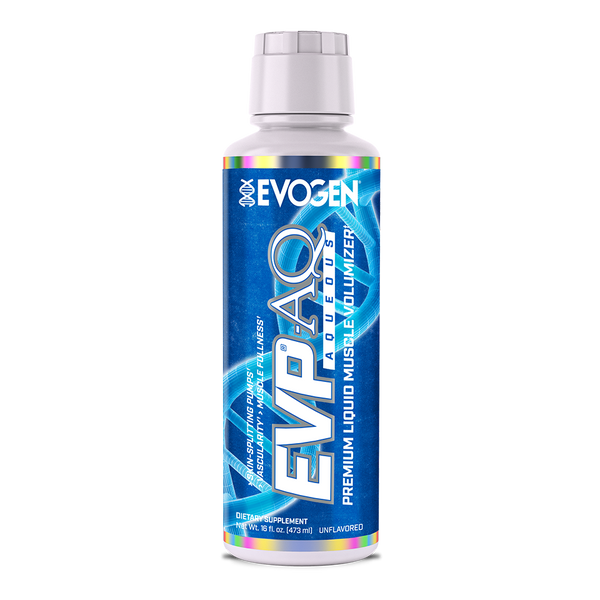Evogen | EVP AQ (Aqueous) | Liquid Muscle Volumizer | Unflavored | Vegetable Glycerol | Betaine | S7™ NO Blend |Front Image Bottle