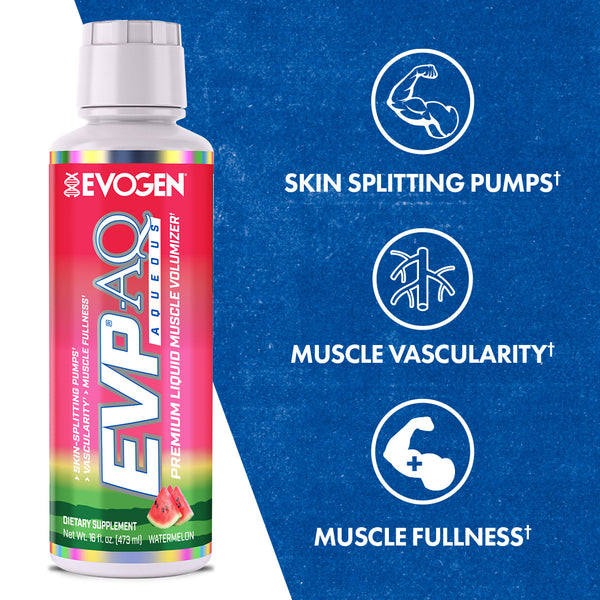 Evogen | EVP AQ (Aqueous) | Liquid Muscle Volumizer | Watermelon | Vegetable Glycerol | Betaine | S7™ NO Blend | Max Claims
