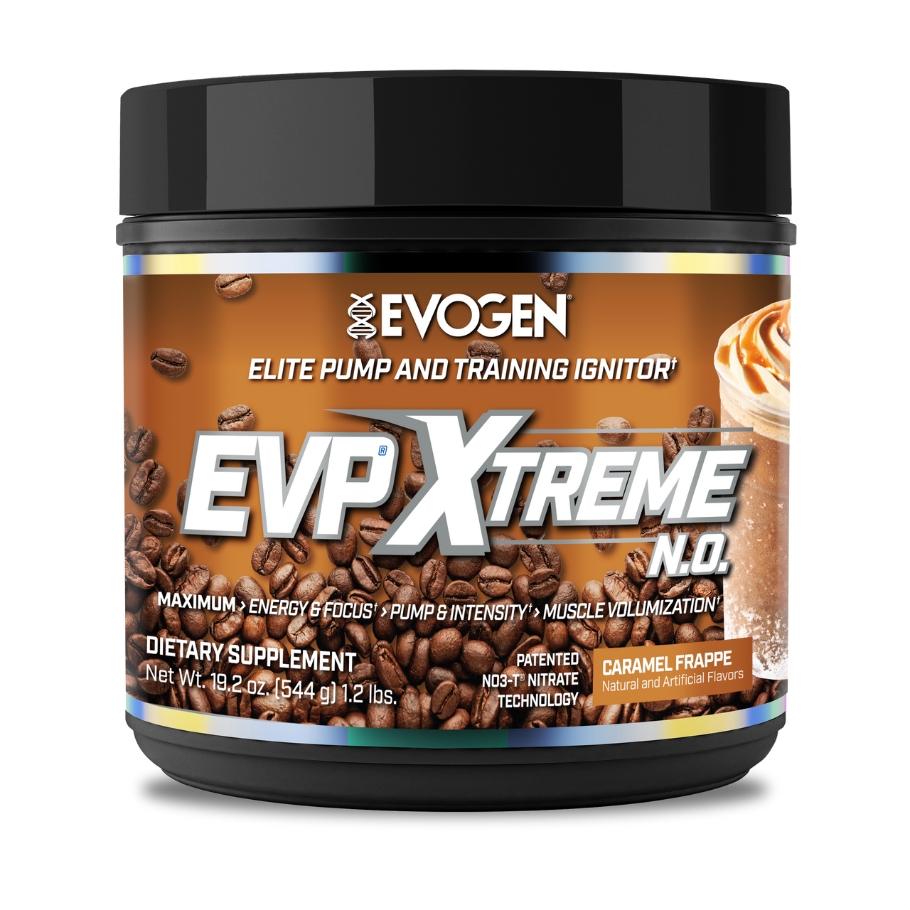 Evogen | EVP Xtreme N.O. | Pre-Workout | Stimulant | Arginine Nitrate | Caramel Frappe | Front Image