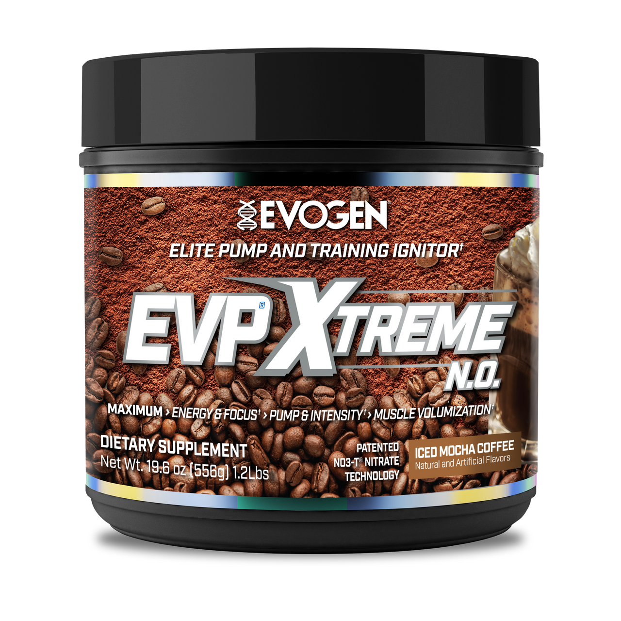 Evogen | EVP Xtreme N.O. | Pre-Workout | Stimulant | Arginine Nitrate | Iced Mocha Coffee | Front Image