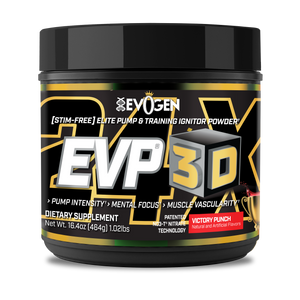 Evogen | EVP-3D | Non-Stimulant Pre-Workout Powder | Victory Punch Flavor | Front Image Bottle