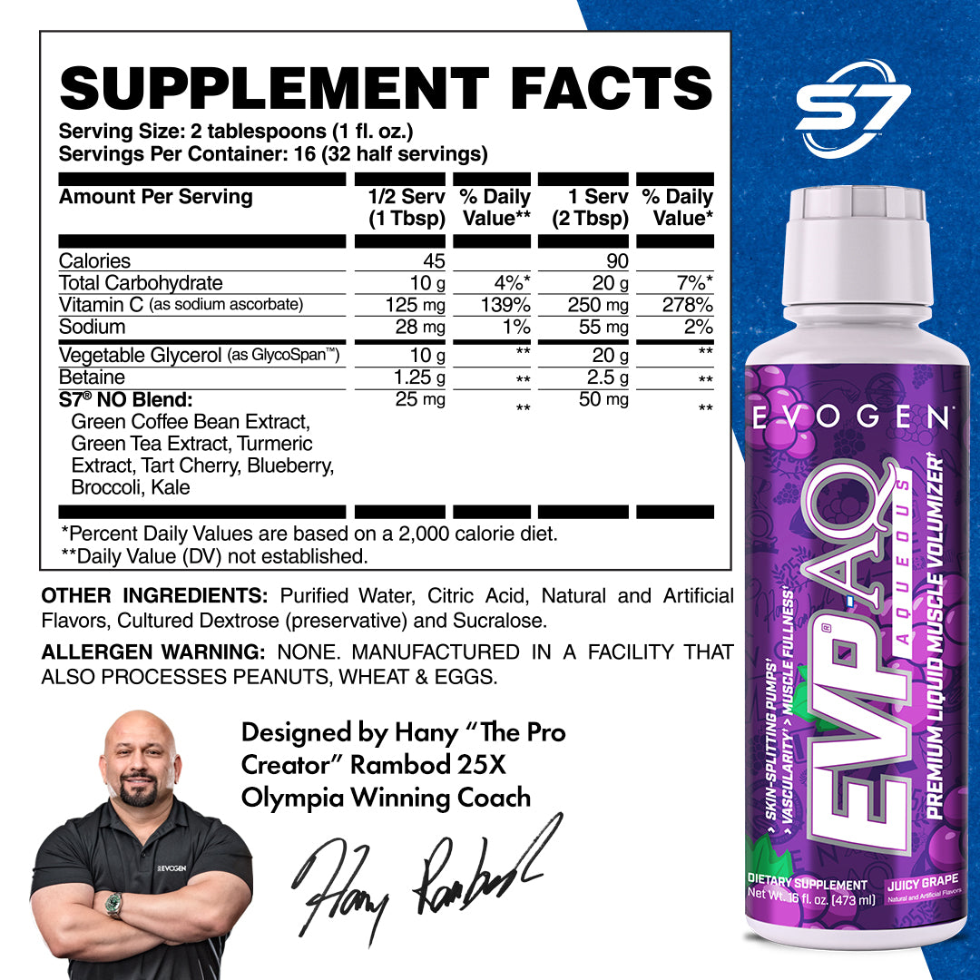 EVP AQ Liquid Glycerol Pre-Workout | Evogen Nutrition