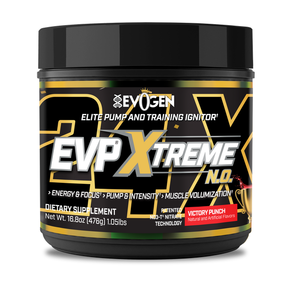 Evogen | EVP Xtreme N.O. | Pre-Workout Powder | Stimulant | Arginine Nitrate | Victory Punch Flavor | Font Image Bottle