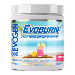 Evogen | Evoburn | Elite Thermogenic Powder | New Product | Strawberry Lemonade Flavor | Front Image bottle