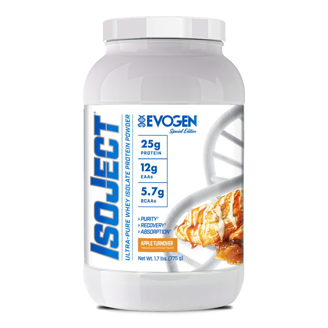 #flavor_apple turnover | Front view of Isoject Whey Protein Isolate apple turnover | Isoject Whey Protein Isolate apple turnover | 25 servings