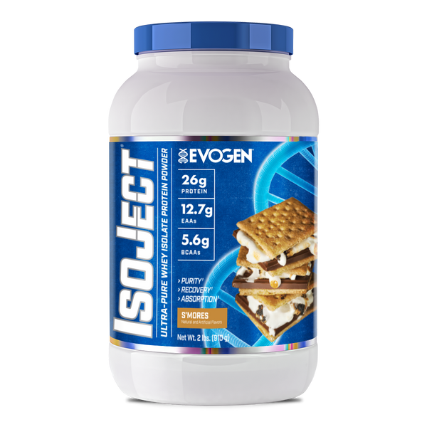 Evogen | IsoJect | Whey Isolate Protein Powder| S'mores Flavor | Front Image Bottle