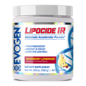 Evogen | Lipocide IR | Metabolic Accelerator Powder | Raspberry Lemonade | Front Bottle Image