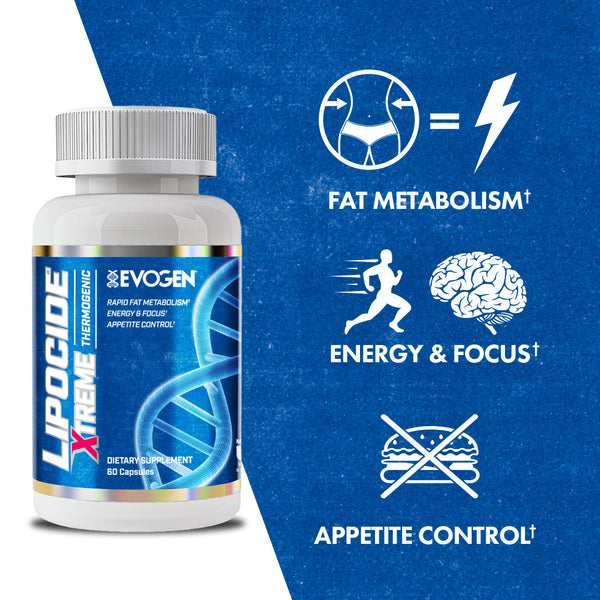 Evogen | Lipocide Xtreme | Maximum Strength | Single Capsule | Extreme Fat Burner | 60 capsules | Product Call Outs