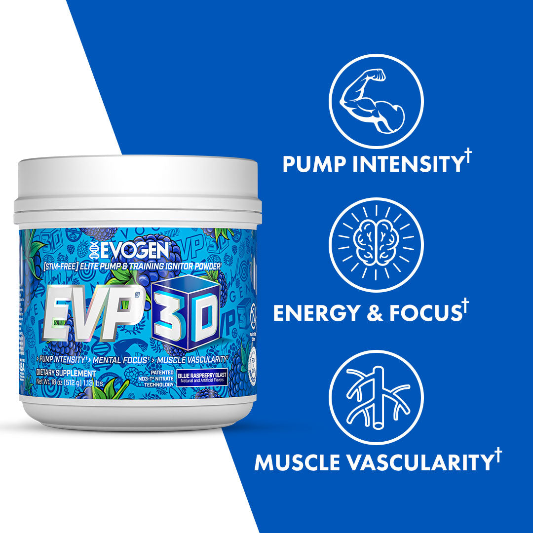 Evogen Nutrition EVP-3D Stimulant Free Pre-Workout — Insane 3D PUMP!