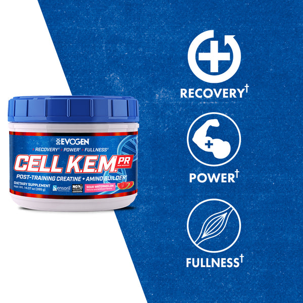 Evogen | Cell K.E.M. PR (pure recovery) | Post Training Creatine & Amino Builder Powder | Sour Watermelon Flavor | Max Claims