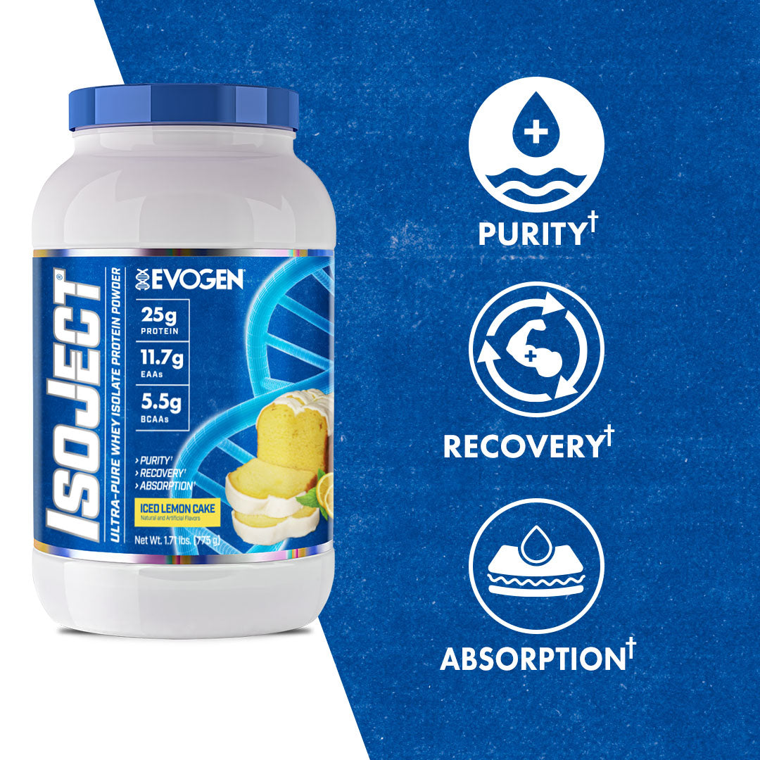  Product claims of Isoject Whey Protein Isolate Iced Lemon Cake | Isoject Whey Protein Isolate Iced Lemon Cake | 25 servings