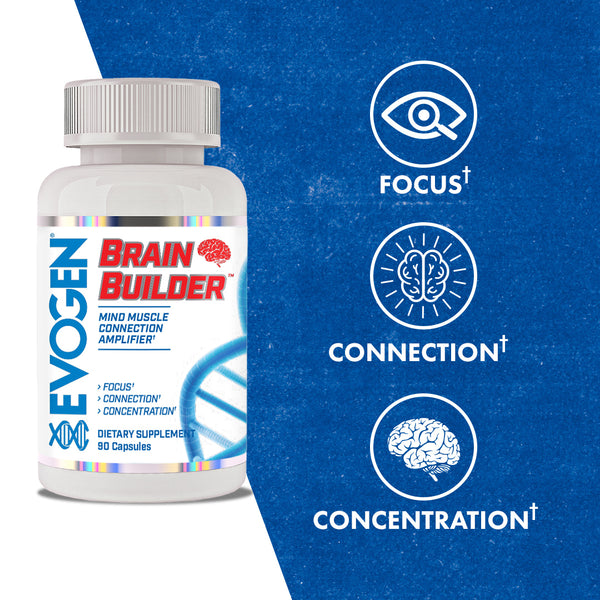 Evogen | Brain Builder | Mind Muscle Connection Amplifier | Capsules | Product Call Outs
