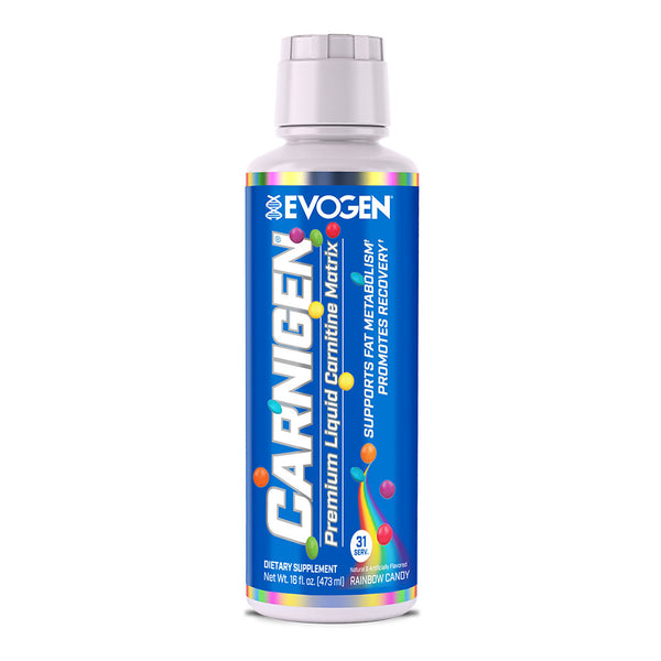 Evogen | Carnigen Liquid Carnitine | Rainbow Candy Flavor | Front Image Bottle