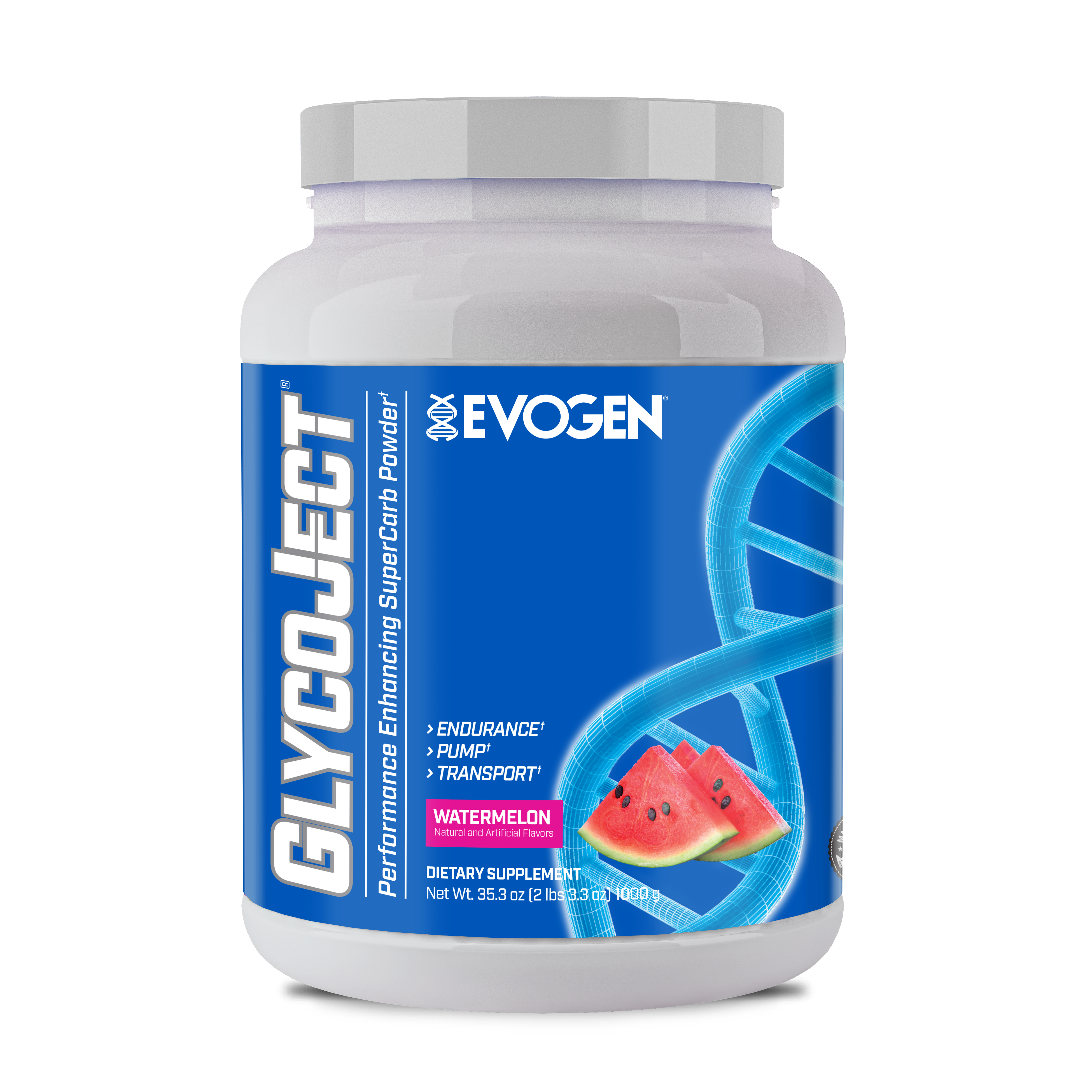 #flavor_watermelon | Front view of GlycoJect Super Carb Watermelon | GlycoJect Super Carb Watermelon | 37 servings