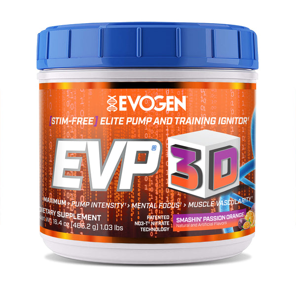 Evogen | EVP-3D | Non-Stimulant Pre-Workout | Smashin' Passion Orange | Front View