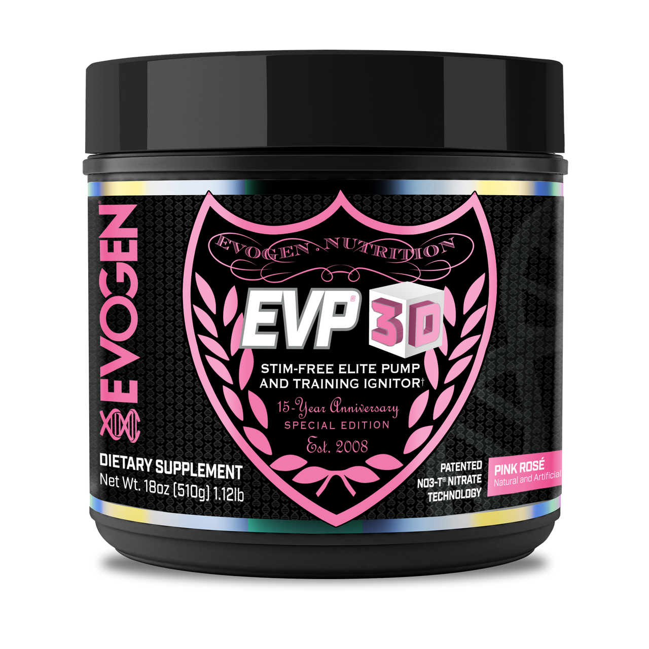Evogen | EVP-3D | Non-Stimulant Pre-Workout | Pink Rose' | Front Image