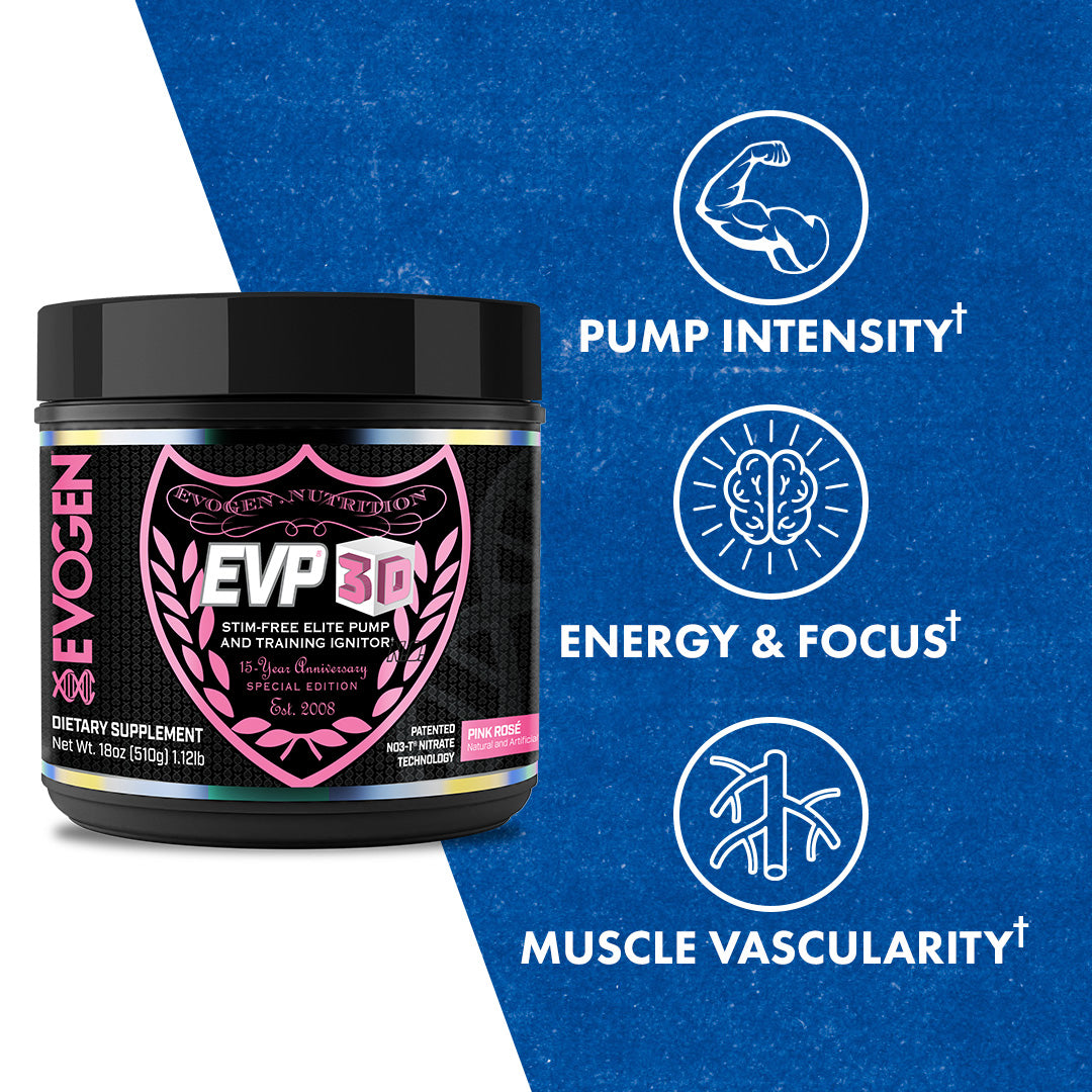 Evogen | EVP-3D | Non-Stimulant Pre-Workout | Pink Rose' | Max Claims